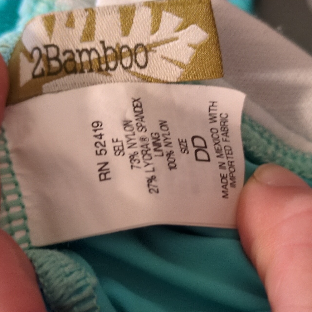 2Bamboo Turquoise Tankini Top Size DD - Picture 5 of 5